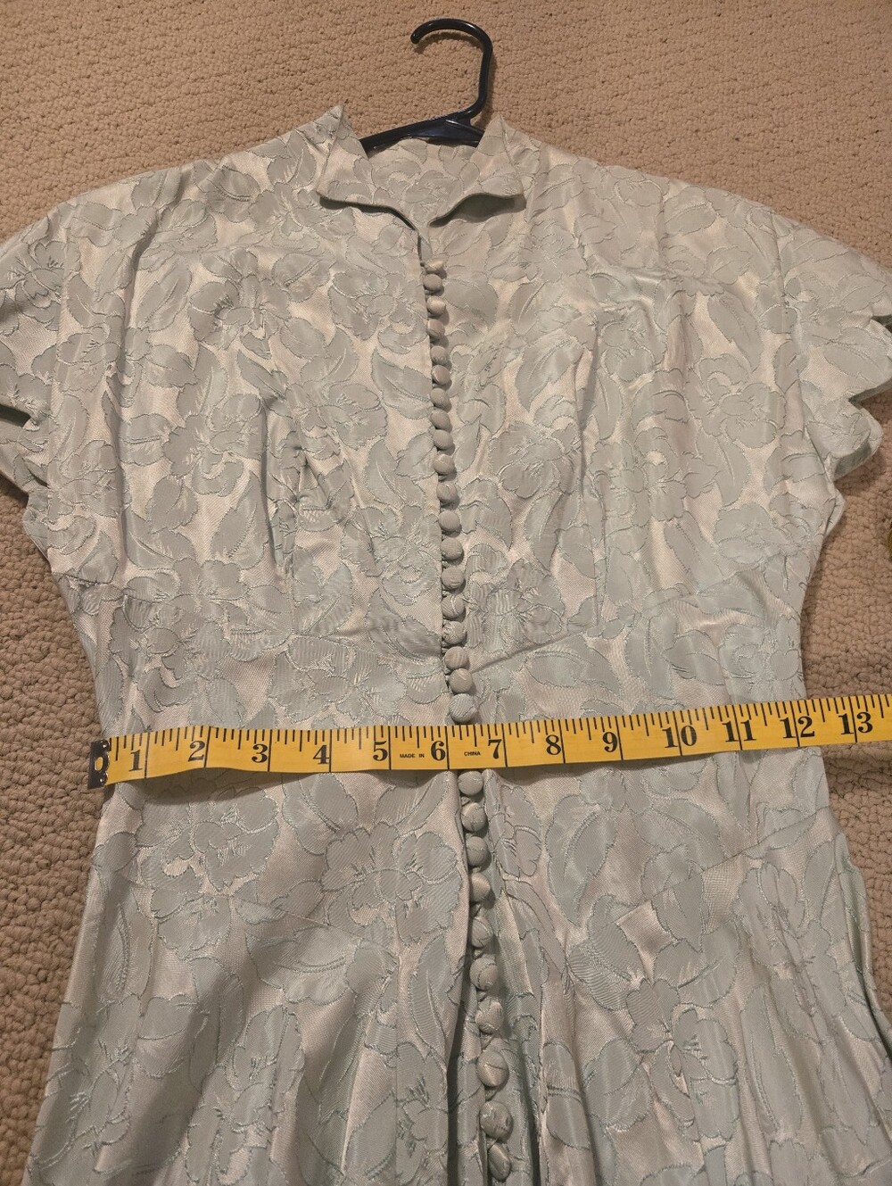 Vintage Sage Green Maxi Dress with Button Front - Picture 7 of 8